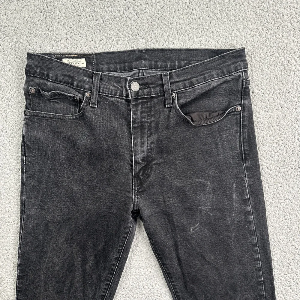 Levi's 511 Premium Big E Jeans Men 34x36 Black Dark Wash Slim Fit Taper Stretch
